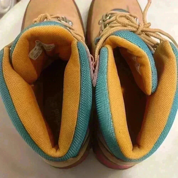 Timberland tims multicolored women’s shoes sz 7 pink purple tan rare! - Picture 7 of 13